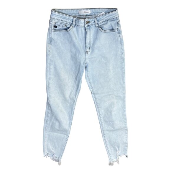 Kancan Jeans Estilo Skinny Light Wash Size 29 Raw Hem Stretch High Rise - Picture 1 of 5